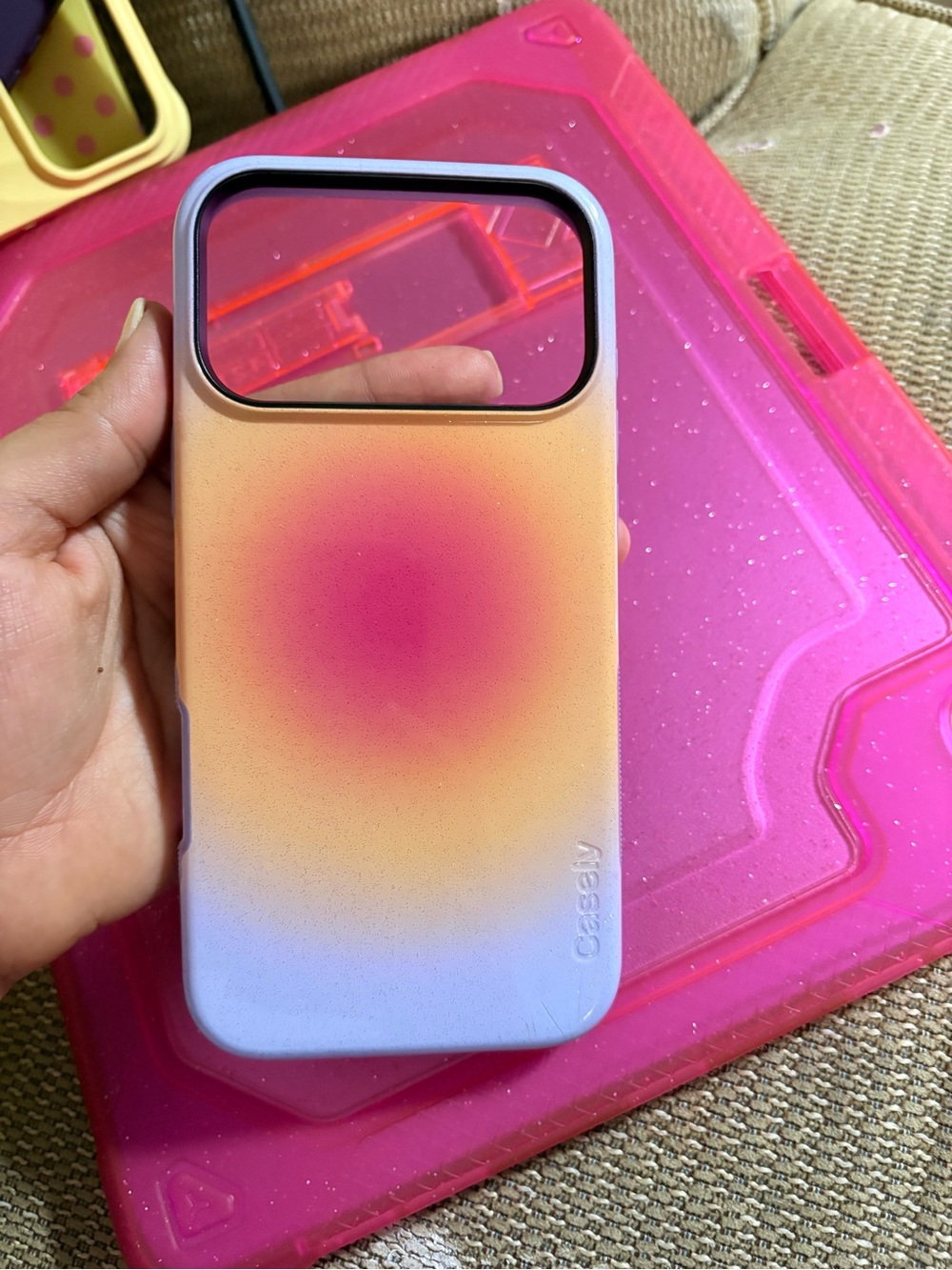 Gradient Pink Orange Blue Protective Phone Case